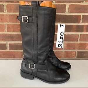 Mia LEATHER black riding boots SZ 7